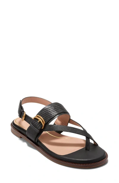 Shop Cole Haan Anica Lux Slingback Sandal In Black Leather