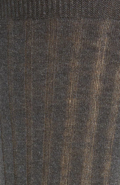 Shop Canali Cotton Rib Dress Socks In Dark Grey