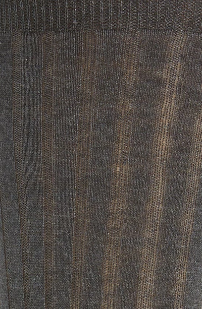 Canali Cotton Rib Dress Socks In Dark Grey