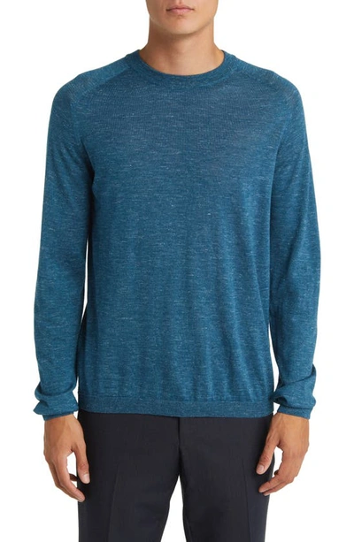 Shop Jack Victor Bailey Merino Wool Blend Sweatshirt In Teal