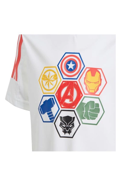 Shop Adidas Originals Kids' Marvel Avengers Graphic T-shirt In White/ Bright Red