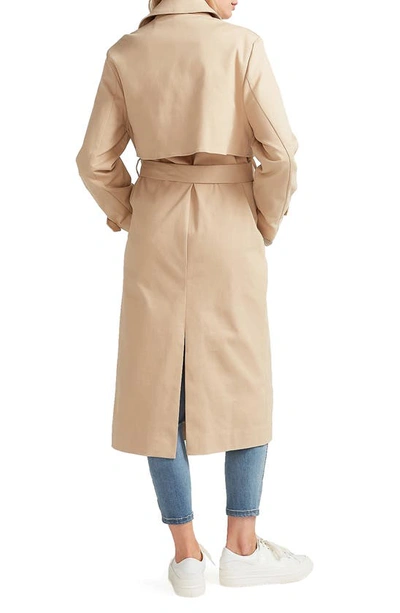 Shop Belle & Bloom Empirical Stretch Cotton Trench Coat In Camel