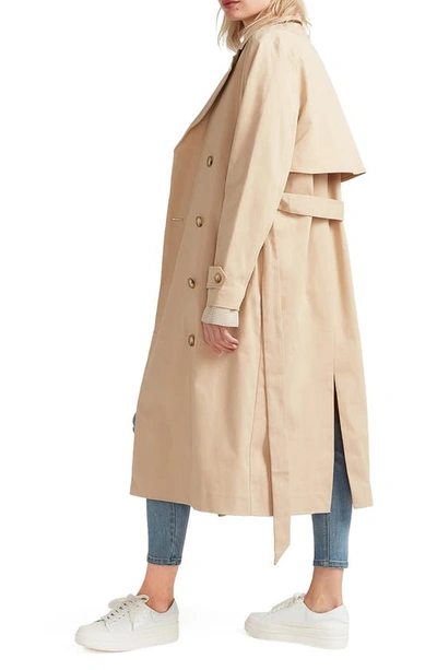 Shop Belle & Bloom Empirical Stretch Cotton Trench Coat In Camel