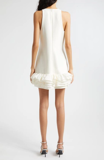 Shop Cinq À Sept Beta Tiered Ruffle Hem Sleeveless Dress In Ivory