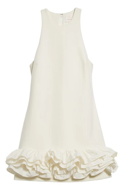Shop Cinq À Sept Beta Tiered Ruffle Hem Sleeveless Dress In Ivory