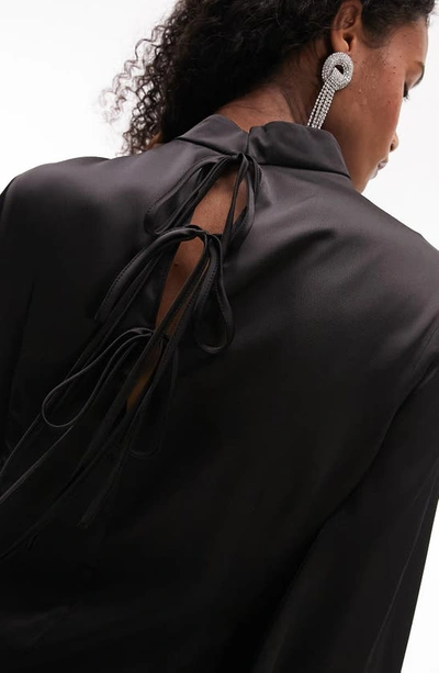 Shop Topshop Long Bell Sleeve Minidress In Black