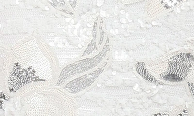 Shop Helsi Alex Floral Sequin Cocktail Sheath Dress In White/ Platinum