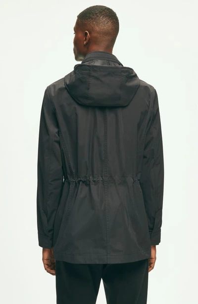 Shop Brooks Brothers Water Repellent Field Jacket With Hood In Caviar