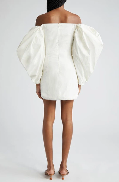 Shop Jacquemus La Robe Taffetas Draped Minidress In Off-white