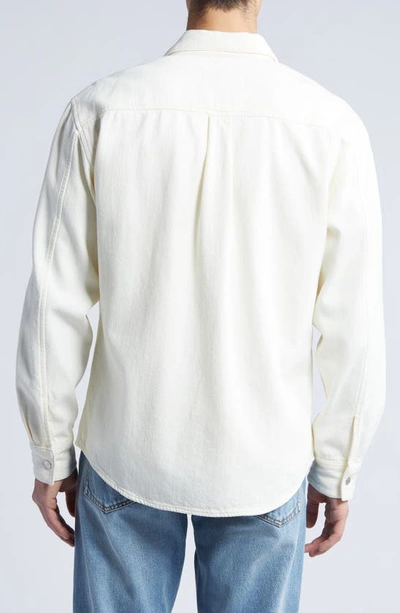 Shop Frame Textured Terry Overshirt In Off White