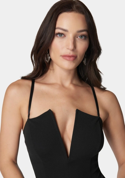 Shop Bebe Strapless V Notch Bodysuit In Black