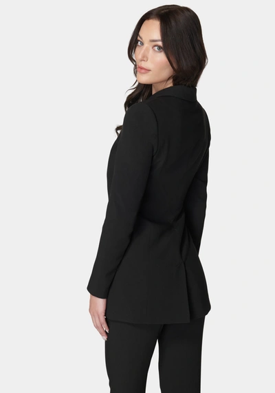 Bebe Woven Twill Cut Out Tailored Jacket In Black