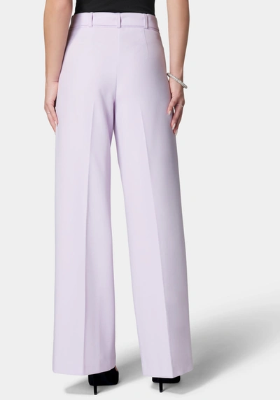Bebe High Waist Belted Wide Leg Pant In Lavender Fog