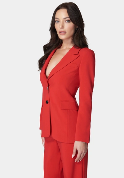 Shop Bebe Woven Twill Boyfriend Jacket In Salsa