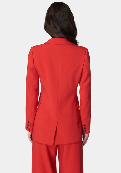 Bebe Woven Twill Boyfriend Jacket In Salsa