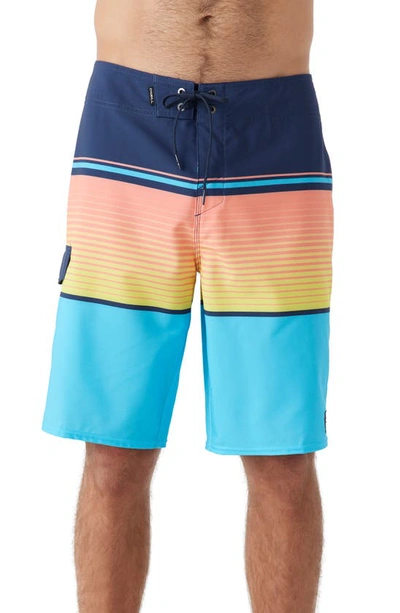 Shop O'neill Lennox Stripe Board Shorts In Aquarius