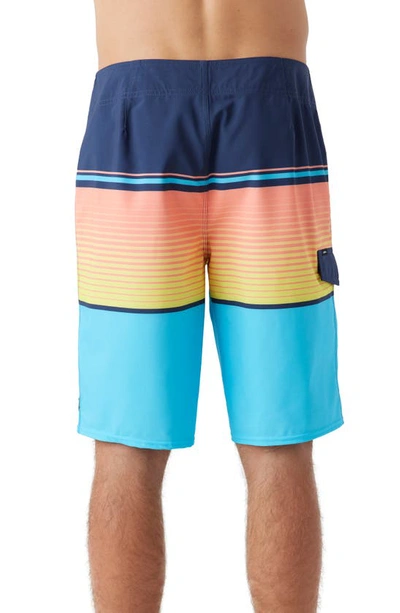 Shop O'neill Lennox Stripe Board Shorts In Aquarius