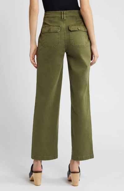 Shop Frame Utility Pocket Straight Leg Ankle Jeans In Washed Winter Moss