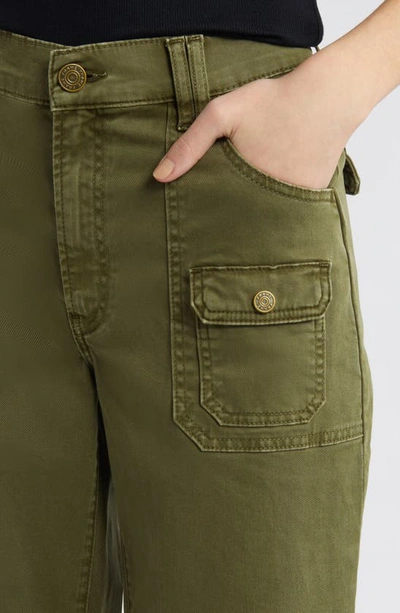 Shop Frame Utility Pocket Straight Leg Ankle Jeans In Washed Winter Moss