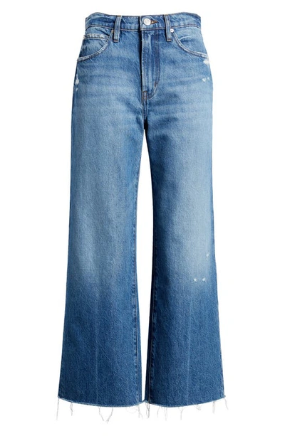 Shop Frame The Relaxed Raw Hem Straight Leg Jeans In Mariner