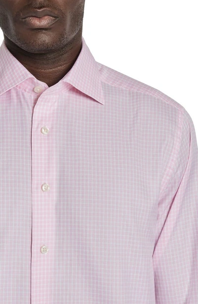 Shop Jack Victor Royland Check Herringbone Dress Shirt In Pink