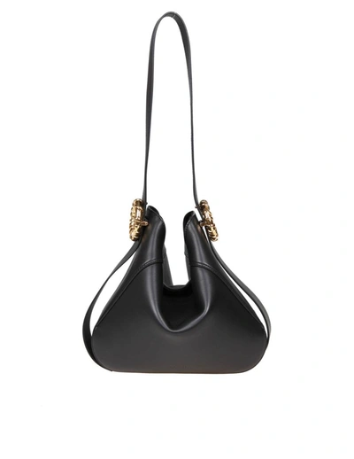 Shop Lanvin Leather Hobo Shoulder Bag In Black