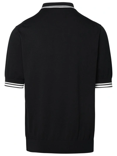 Shop Dolce & Gabbana Black Cotton Polo Shirt