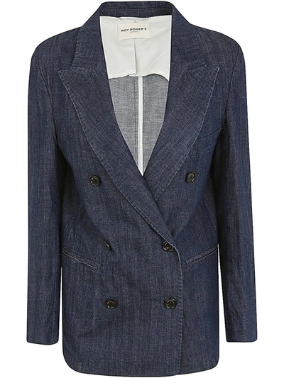 Shop Roy Rogers Roy Roger's Double Breasted Blazer Clothing In Blue