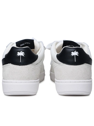 Shop Palm Angels 'palm Beach University' White Leather Sneakers