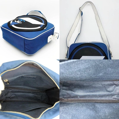 Pre-owned Chanel Coco Mark Blue Canvas Shoulder Bag ()