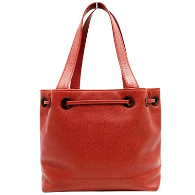 Pre-owned Chanel Coco Mark Red Leather Tote Bag ()
