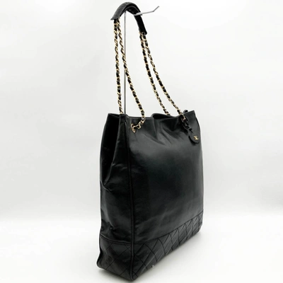 Pre-owned Chanel Shopping Black Leather Tote Bag ()
