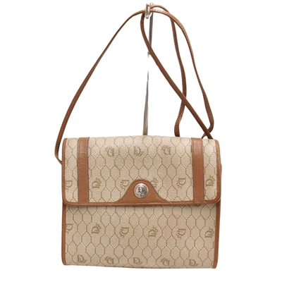 Shop Dior Beige Canvas Shoulder Bag ()
