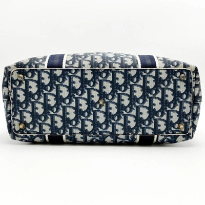 Shop Dior Trotter Blue Canvas Tote Bag ()