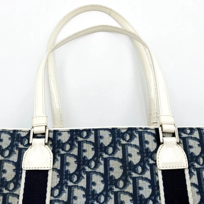 Shop Dior Trotter Blue Canvas Tote Bag ()