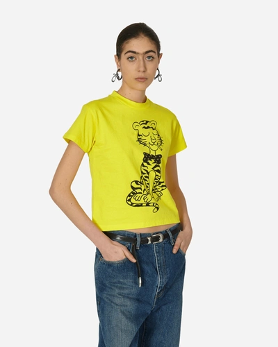Shop Aries Smoking Tiger Baby T-shirt In Yellow