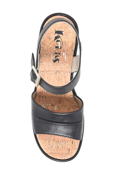 Shop Korks Bardot Platform Wedge Sandal In Black