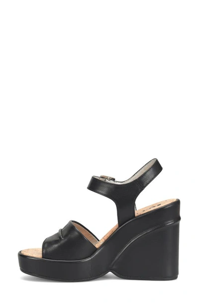 Shop Korks Bardot Platform Wedge Sandal In Black