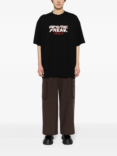 Shop Vetements Men Anime Freak T-shirt In Black