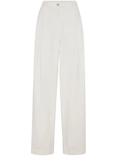 Brunello Cucinelli Tinted Trousers In White