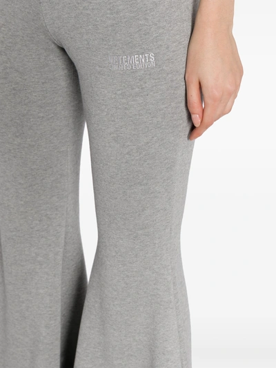 Shop Vetements Women Extreme Flared Sweatpants In Grey Melange
