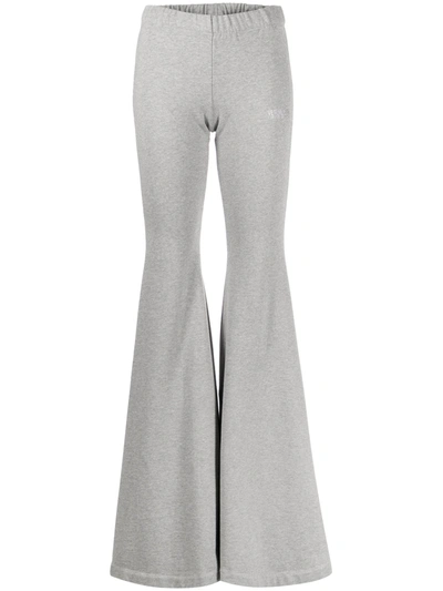 Shop Vetements Women Extreme Flared Sweatpants In Grey Melange