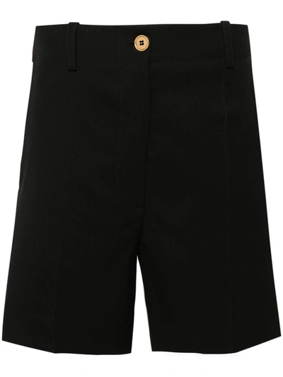 Shop Patou Pressed-crease High-waist Tailored Shorts In Black