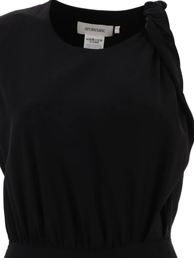 Shop Sportmax "cris" Sleeveless Torchon Dress In Black
