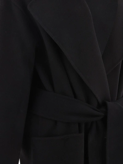 Shop Sportmax "polka" Robe Coat In Black