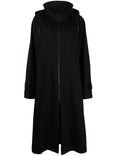 Shop Yohji Yamamoto Regulation Women R-hooded Coat In Black