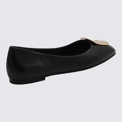 Shop Tory Burch Black Leather Flats