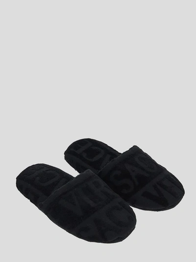 Shop Versace Home Sandals In Black