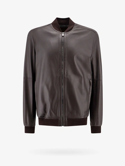 Shop Corneliani Jacket In Brown