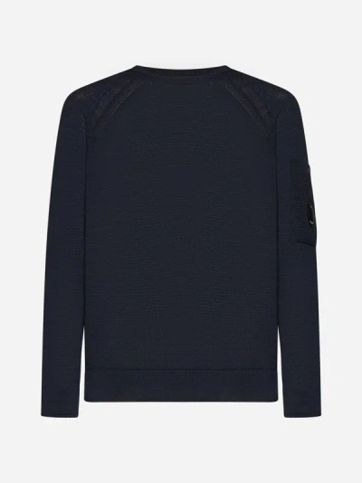 Shop C.p. Company Cotton Sweater In Total Eclipse